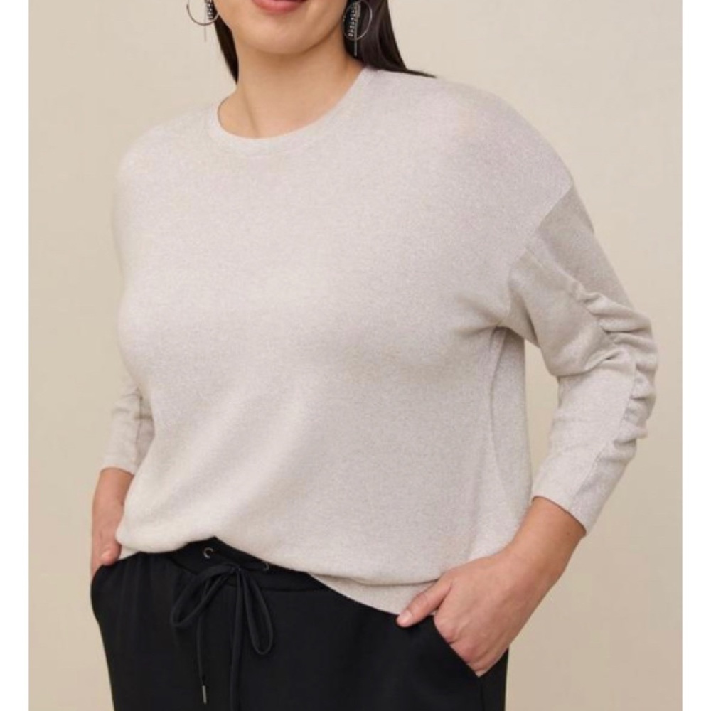 🆕 Sparkle Knit Drop Shoulder Shirred Sleeve Top 2 2X 18 20 NWT Torrid New!